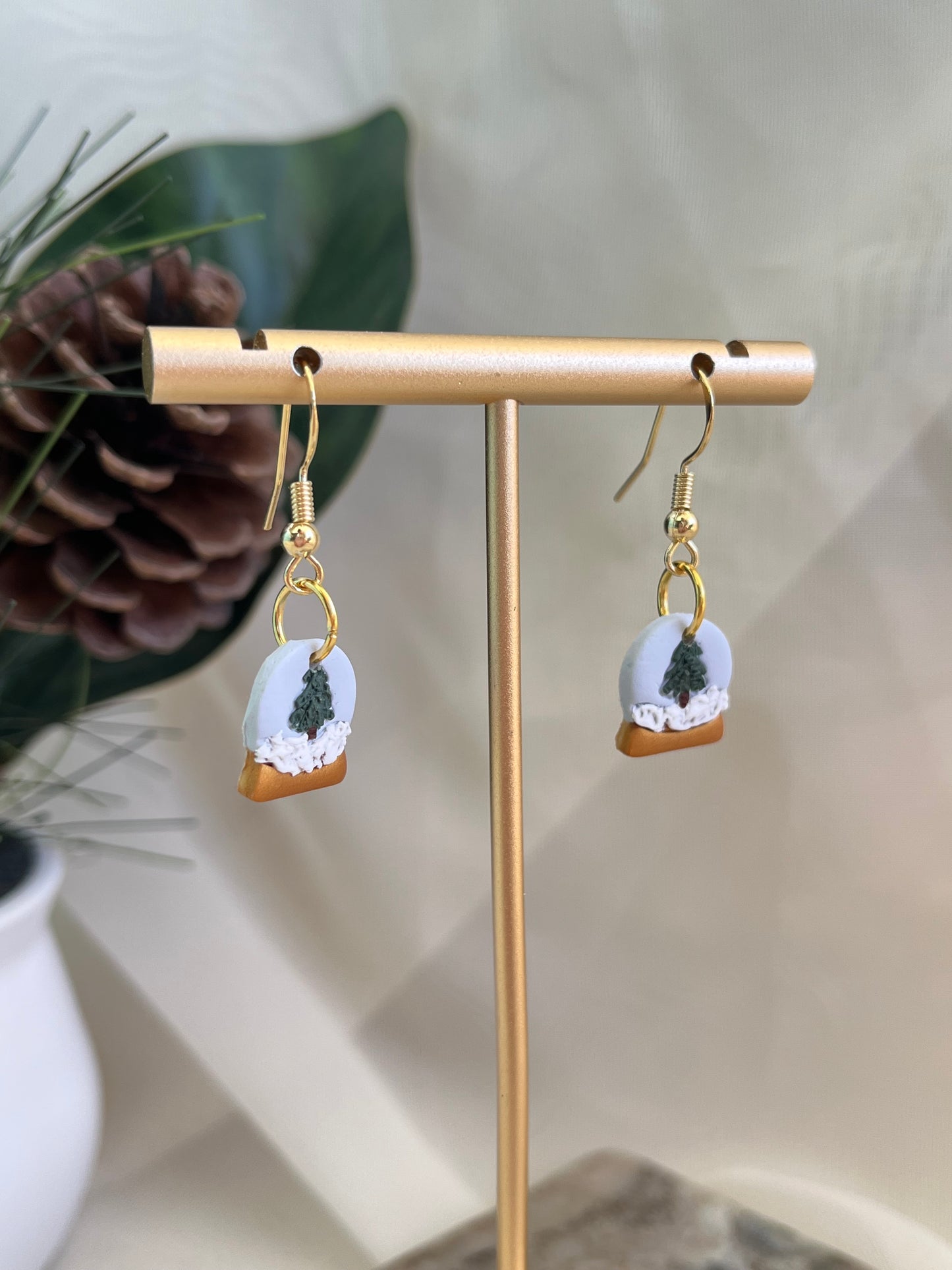 snow globe earrings