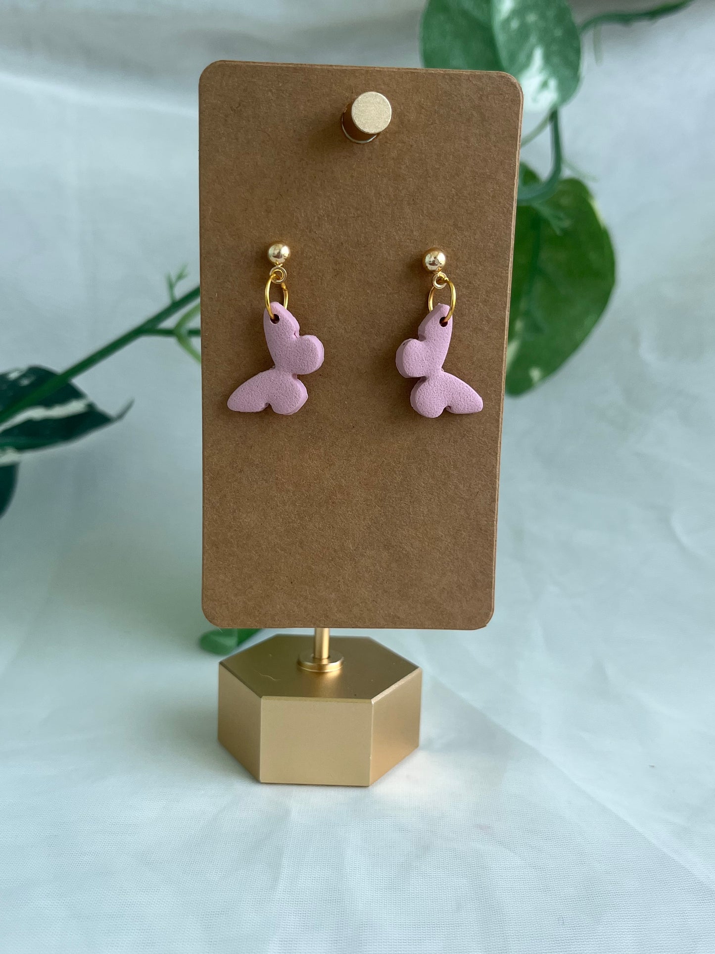 Mini butterfly clay earrings