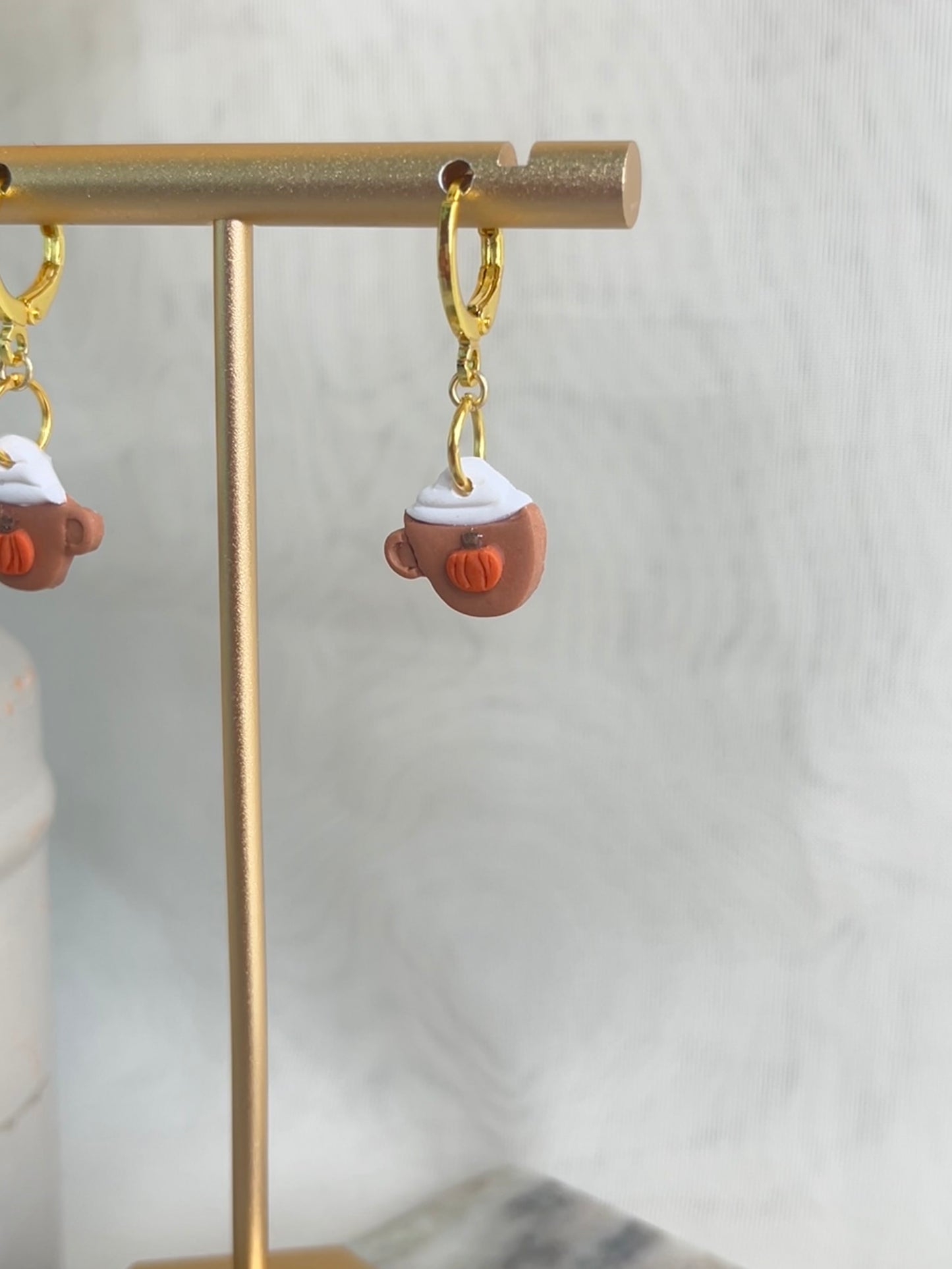 fall latte earrings