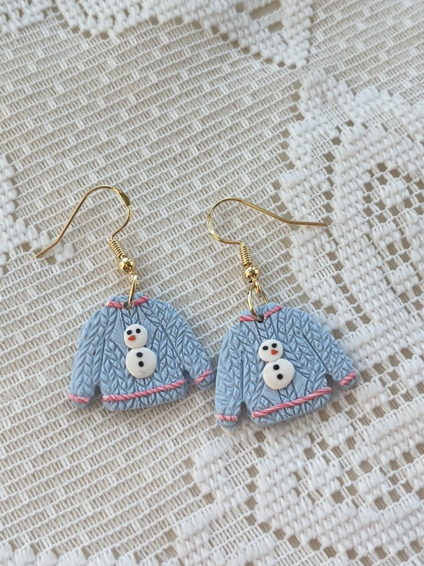 Christmas sweater earrings