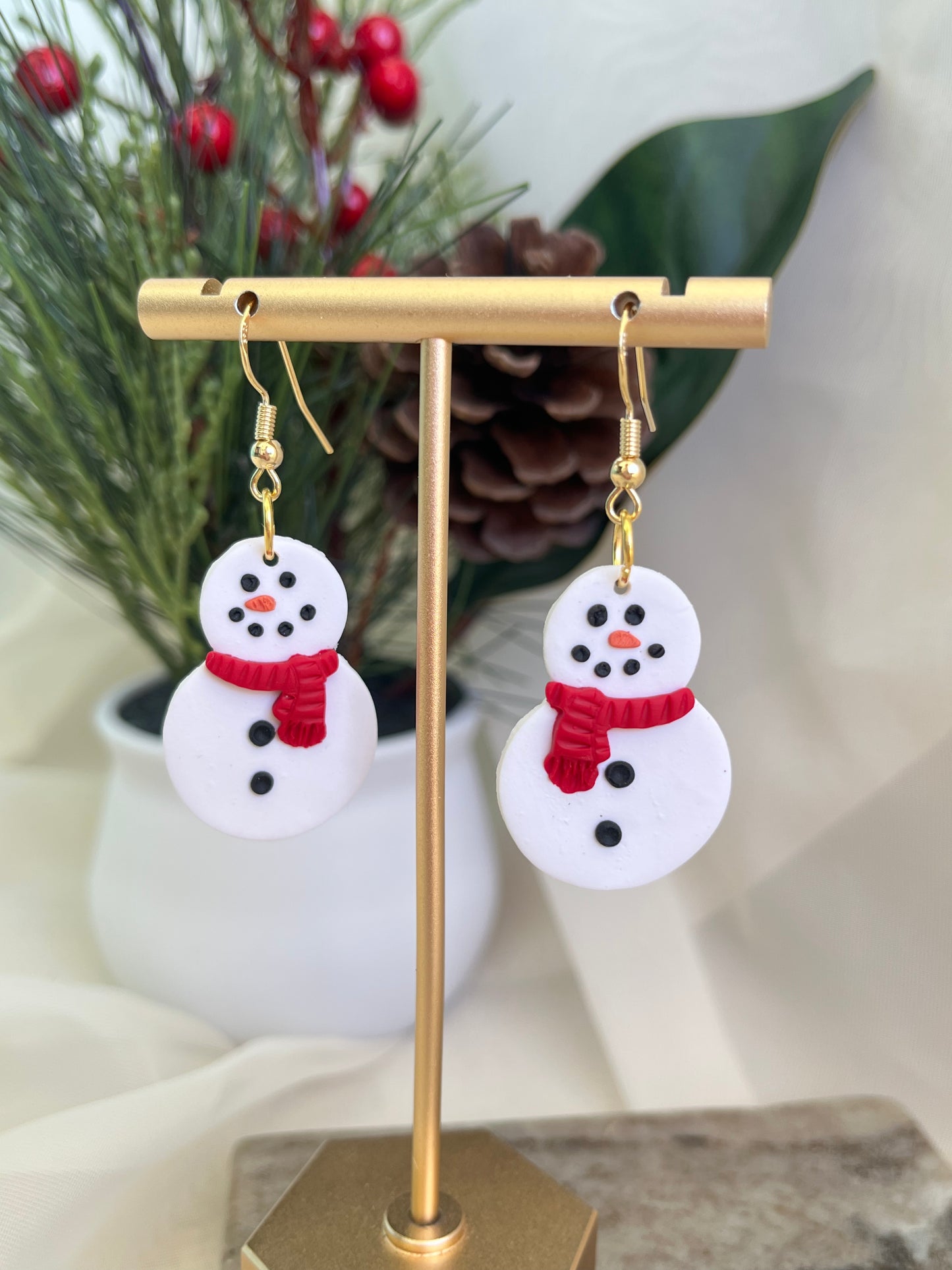snowman earrings
