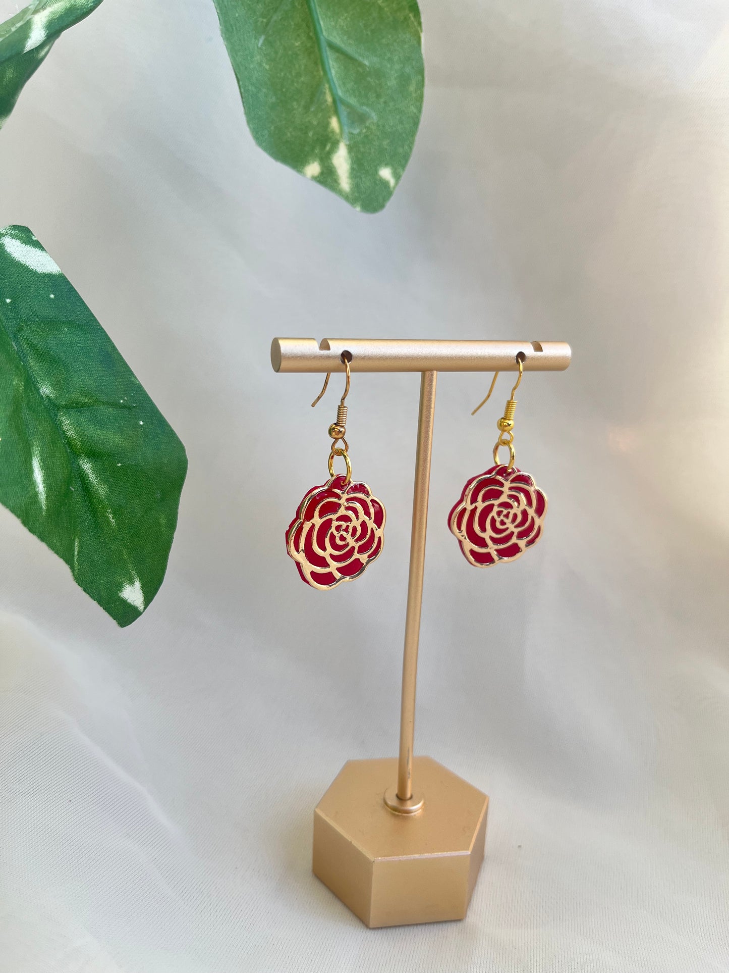 rose earrings