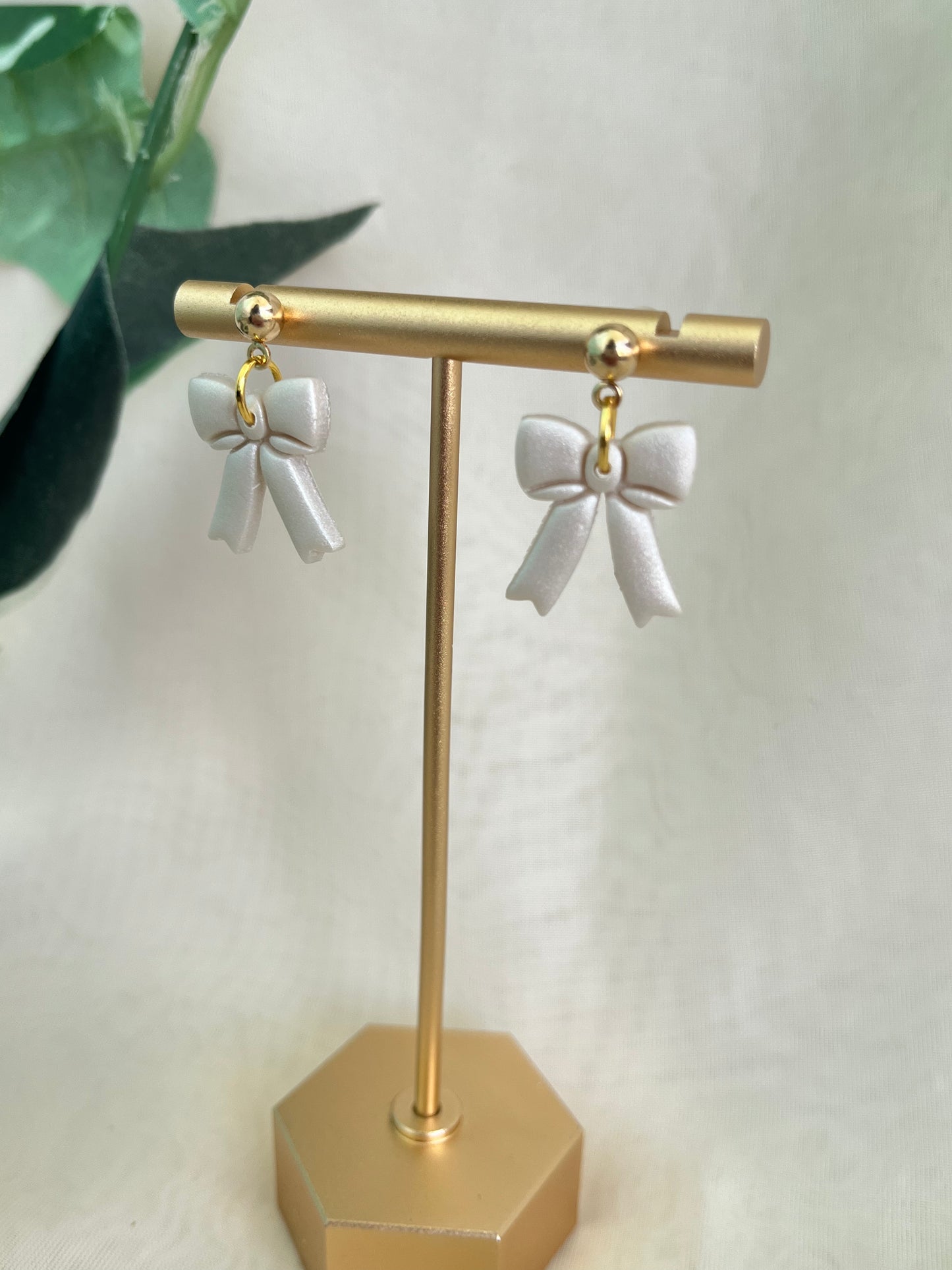 Silk bow earrings