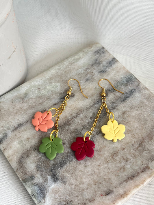 fall leaf dangle earrings