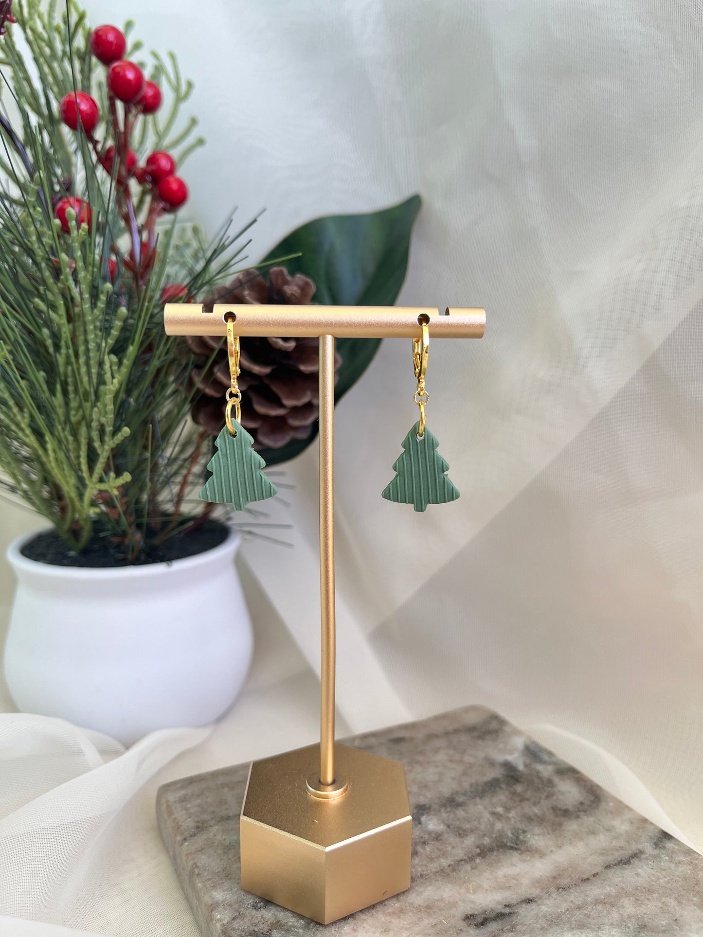 Christmas tree earrings