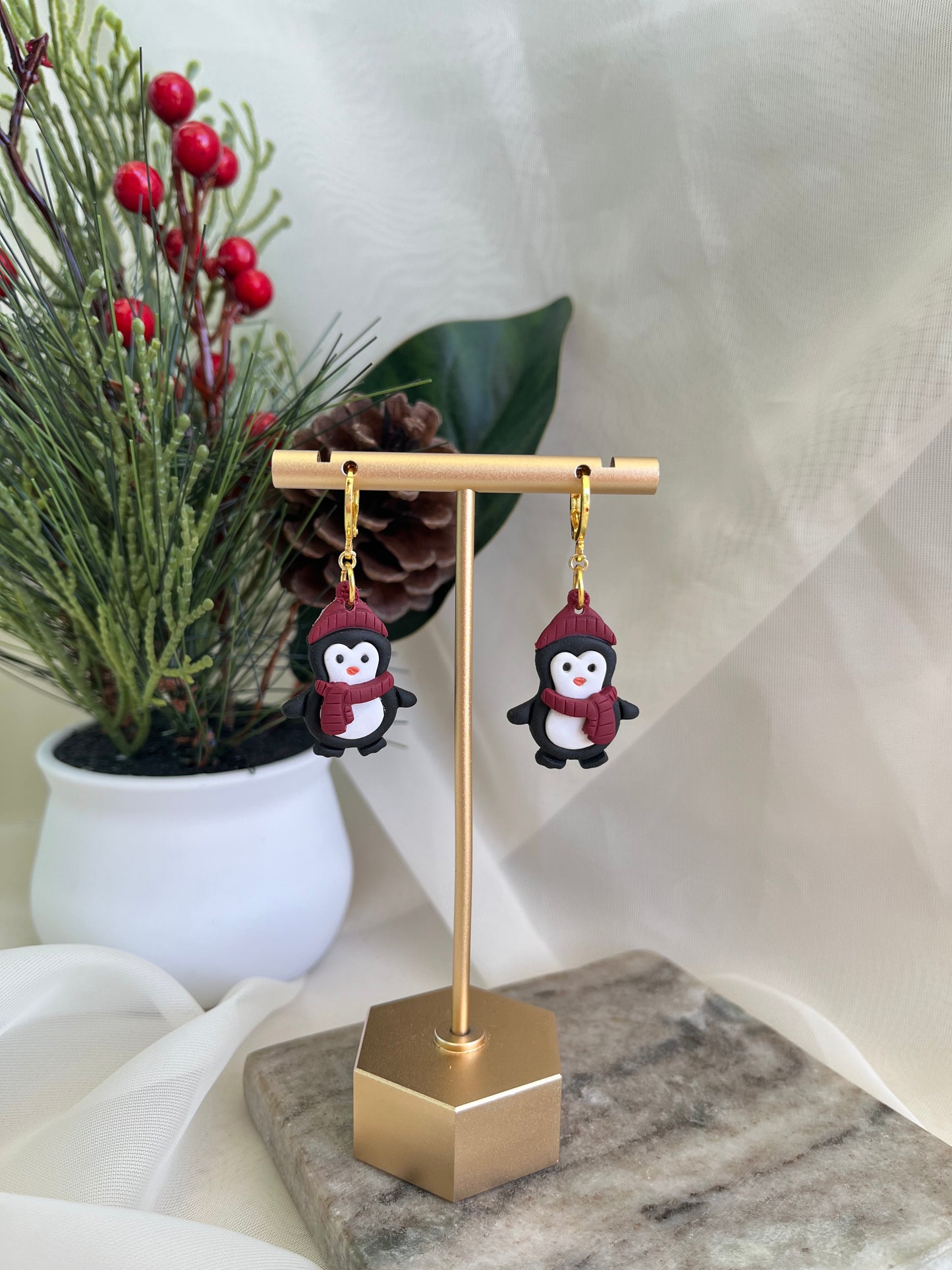 penguin earrings