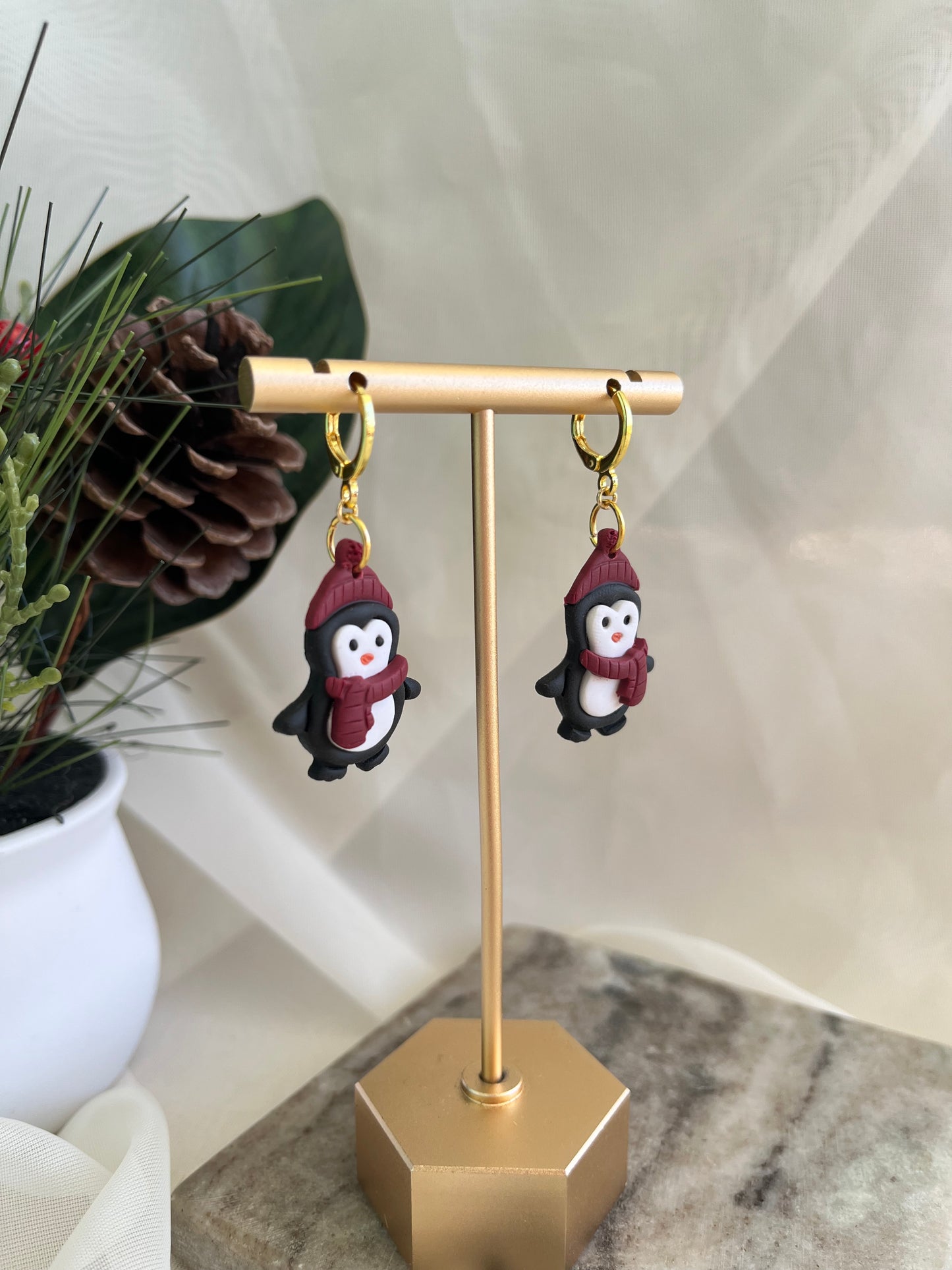 penguin earrings