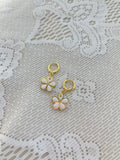 White flower earrings