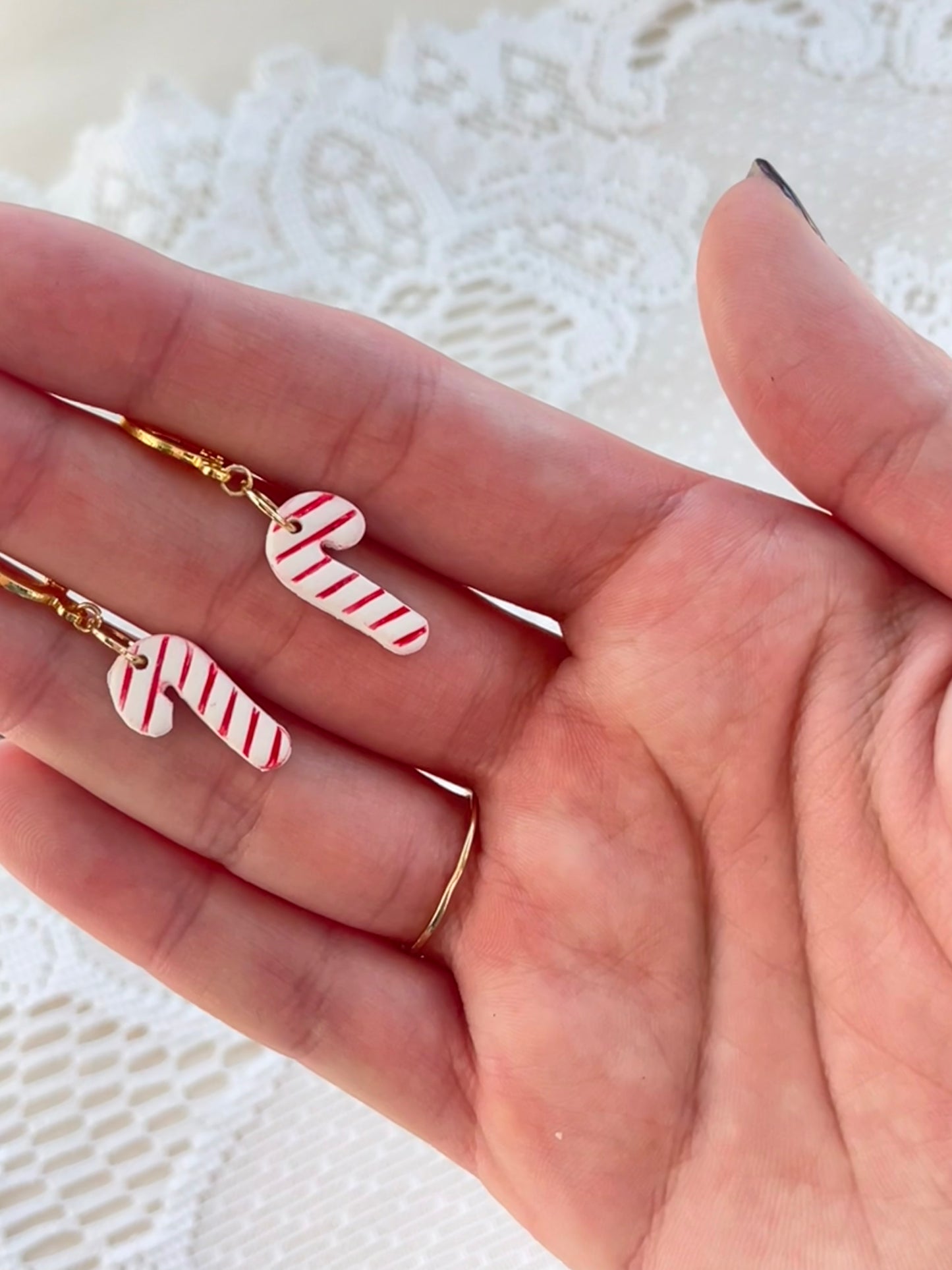 candy cane earrings