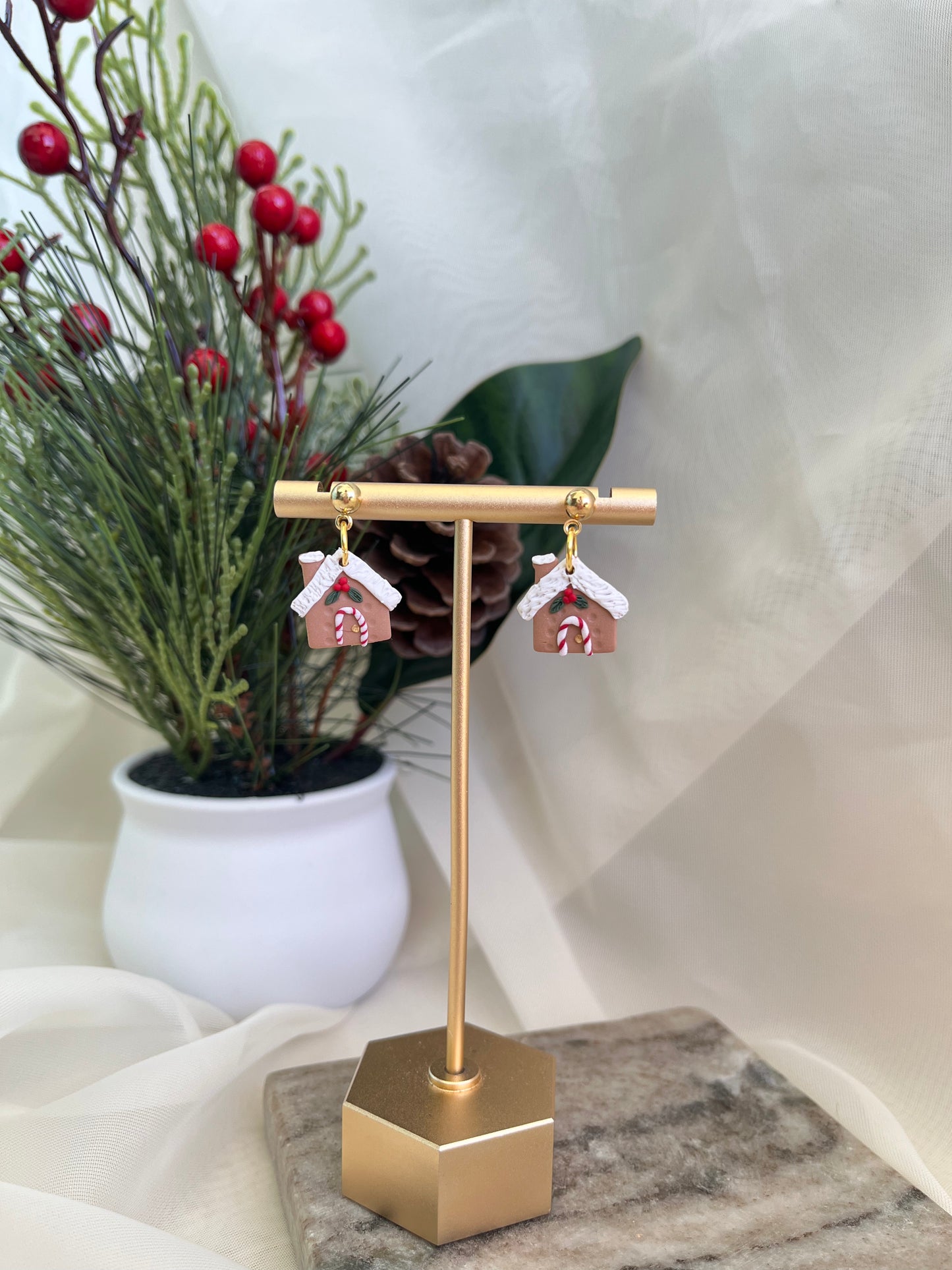 gingerbread house earrings
