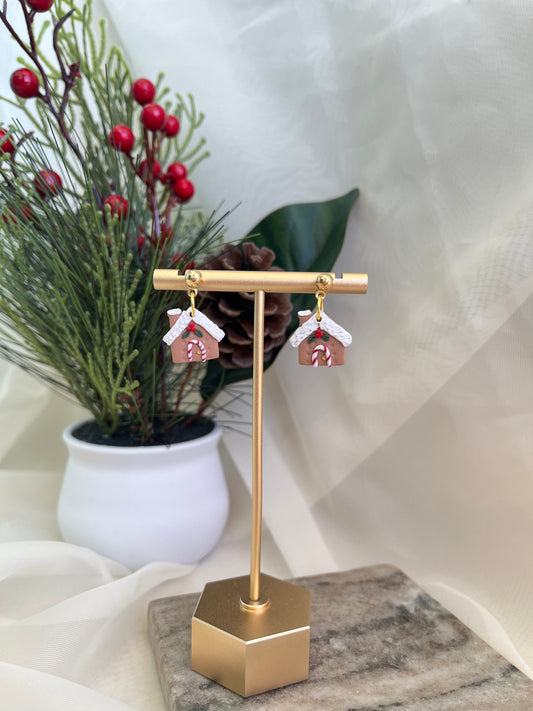 gingerbread house earrings