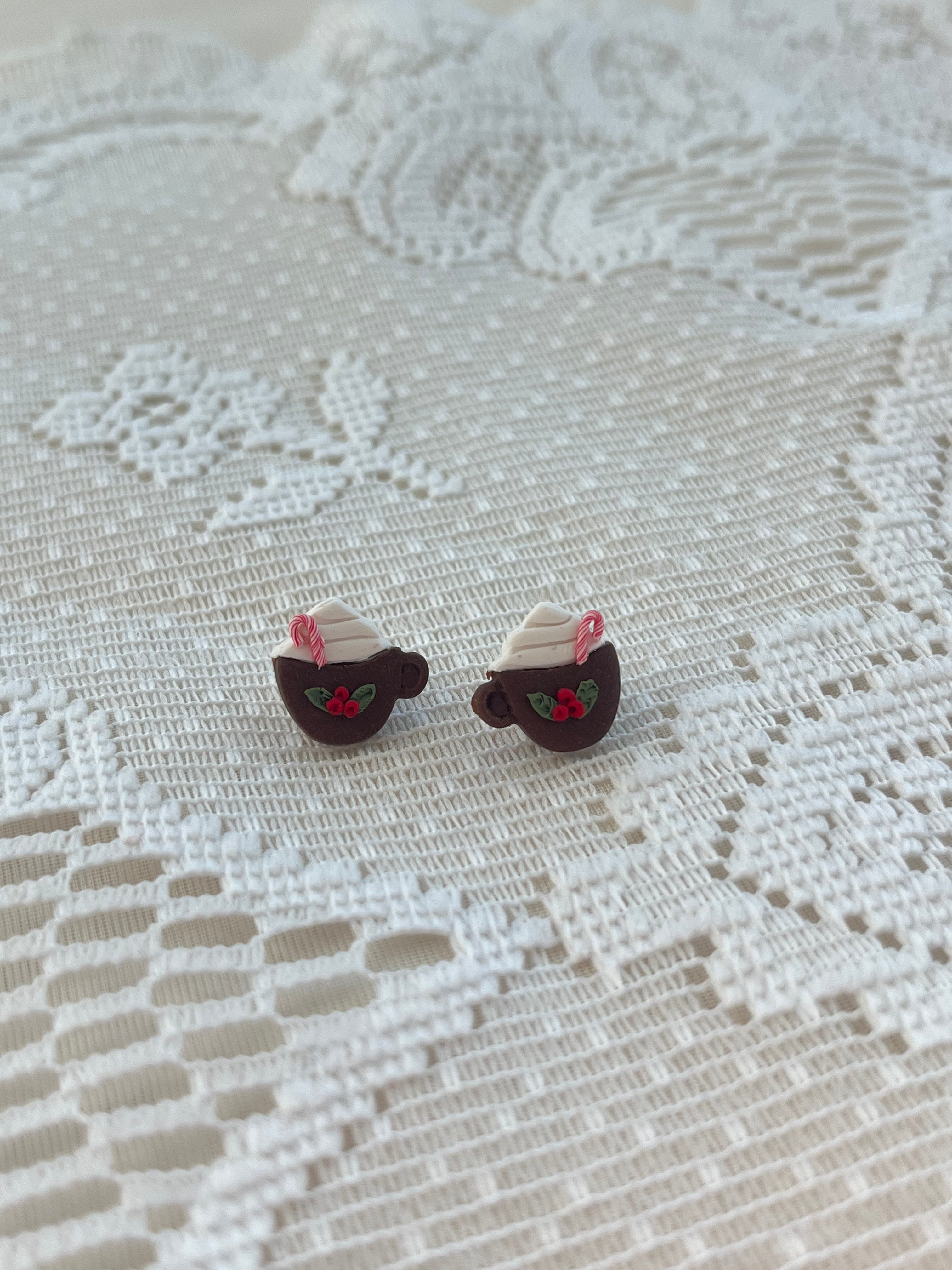 hot chocolate stud earrings