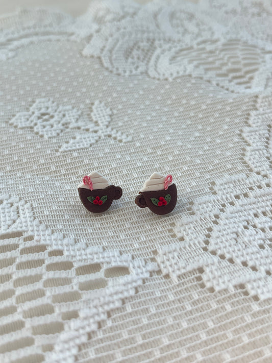 hot chocolate stud earrings