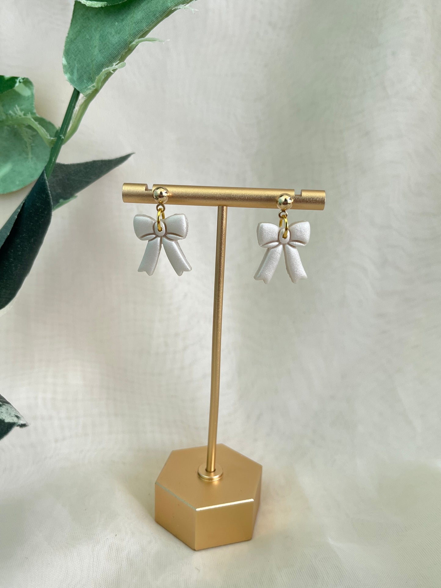 Silk bow earrings