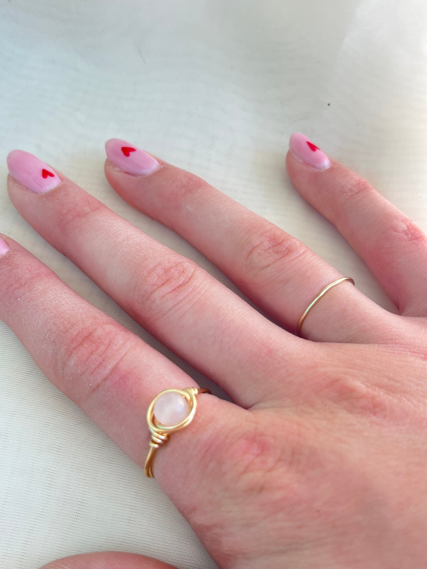 Pink stone ring